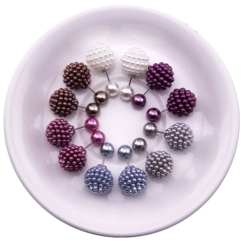 6 Pairs/Lot Brand New Intimation Pearl Stud Earrings for Women Double Side Grape Shpe Ball Brincos Cute Girl Christmas Gift
6 Pairs/Lot Brand New Intimation Pearl Stud Earrings for Women Double Side Grape Shpe Ball Brincos Cute Girl Christmas Gift