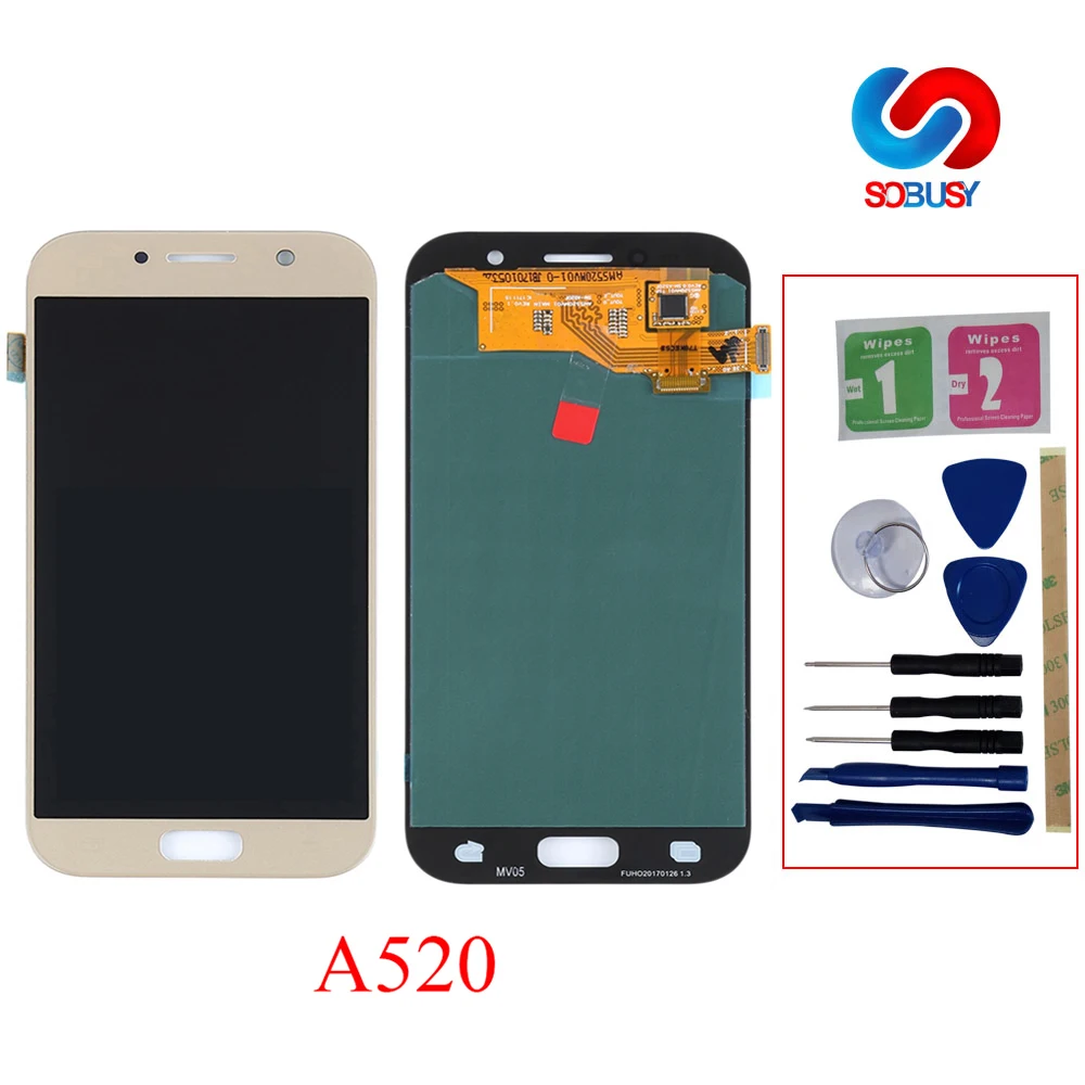 ЖК дисплей Super AMOLED для SAMSUNG GALAXY A5 2017 A520 A520F с дигитайзером сенсорного экрана в сборе