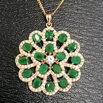 Collier Qi Xuan_Fashion Jewelry_Colombian Green Stone Flower Necklaces_Rose Gold Color Pendant Necklaces_factory Directly Sales
Collier Qi Xuan_Fashion Jewelry_Colombian Green Stone Flower Necklaces_Rose Gold Color Pendant Necklaces_factory Directly Sales
