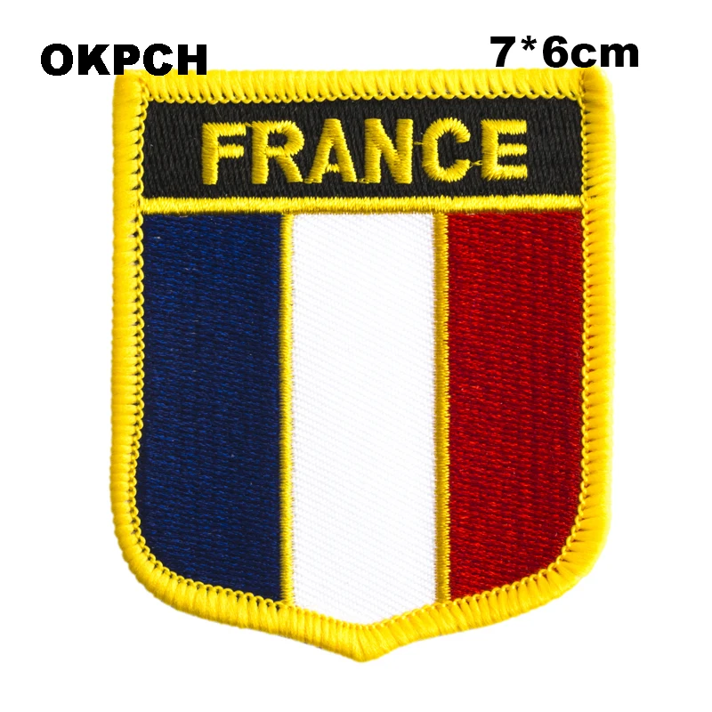 France Shield Shape Iron-on Flag Patch Embroidered Saw on Badges Patches for Clothing PT0057-S
France Shield Shape Iron-on Flag Patch Embroidered Saw on Badges Patches for Clothing PT0057-S
