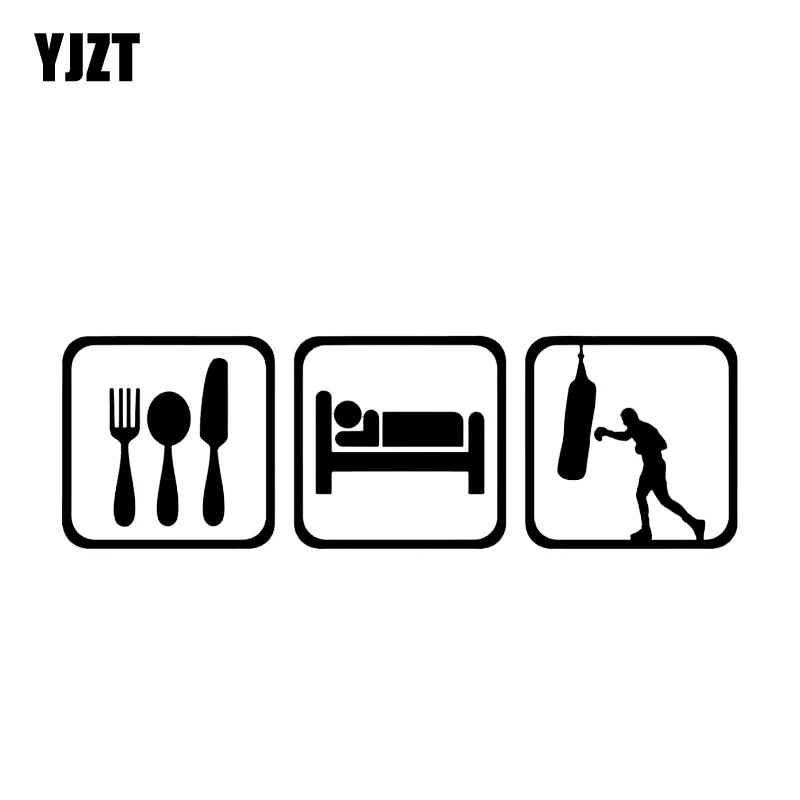 YJZT 16.7*5.3CM Eat Sleep And Boxing Car Stickers Vinyl Fashion Silhouette Black Silver Decor C12-0792
YJZT 16.7*5.3CM Eat Sleep And Boxing Car Stickers Vinyl Fashion Silhouette Black Silver Decor C12-0792