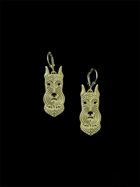 Trendy Miniature schnauzer drop earrings gold silver plated earrings women fashion jewelry
Trendy Miniature schnauzer drop earrings gold silver plated earrings women fashion jewelry