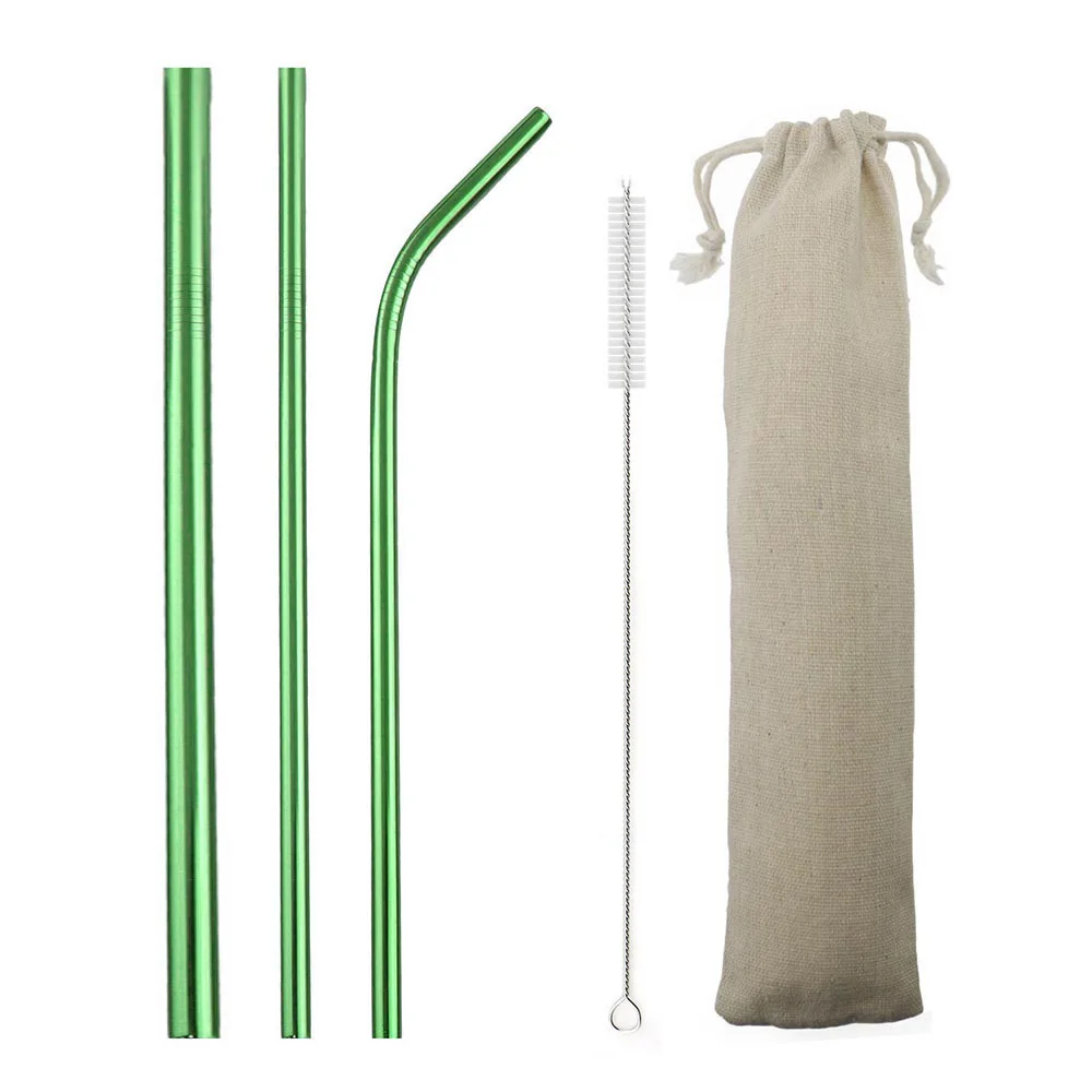 5-Pcs Eco Friendly Reusable Straws Set 304 Stainless Steel Straw Metal Smoothies Green Drinking Straws Set with Brush Pouch Bag
5-Pcs Eco Friendly Reusable Straws Set 304 Stainless Steel Straw Metal Smoothies Green Drinking Straws Set with Brush Pouch Bag