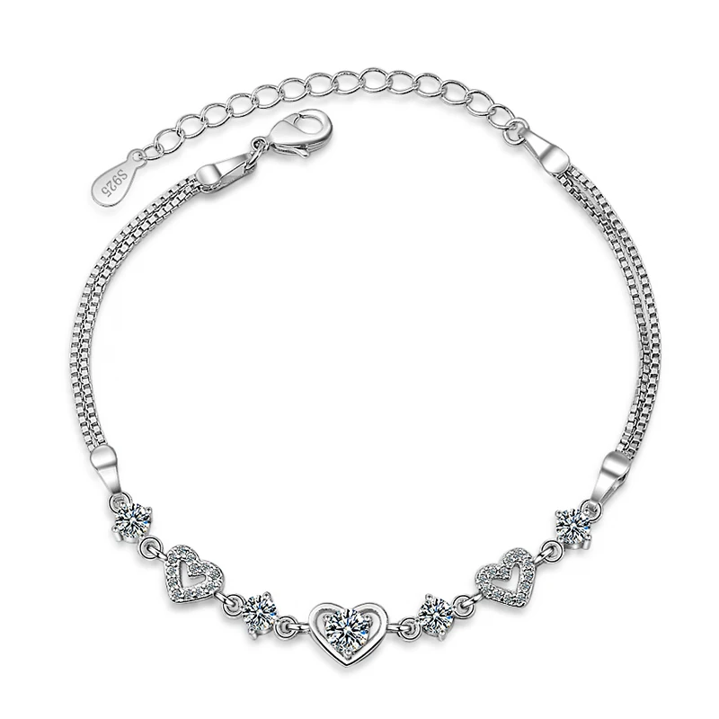 Wholesale 12pcs Exquisite Heart Zirconia Pendant Bracelet Silver Box Chain Bracelets Fashion Party Jewelry Gifts for Women Girls
Wholesale 12pcs Exquisite Heart Zirconia Pendant Bracelet Silver Box Chain Bracelets Fashion Party Jewelry Gifts for Women Girls