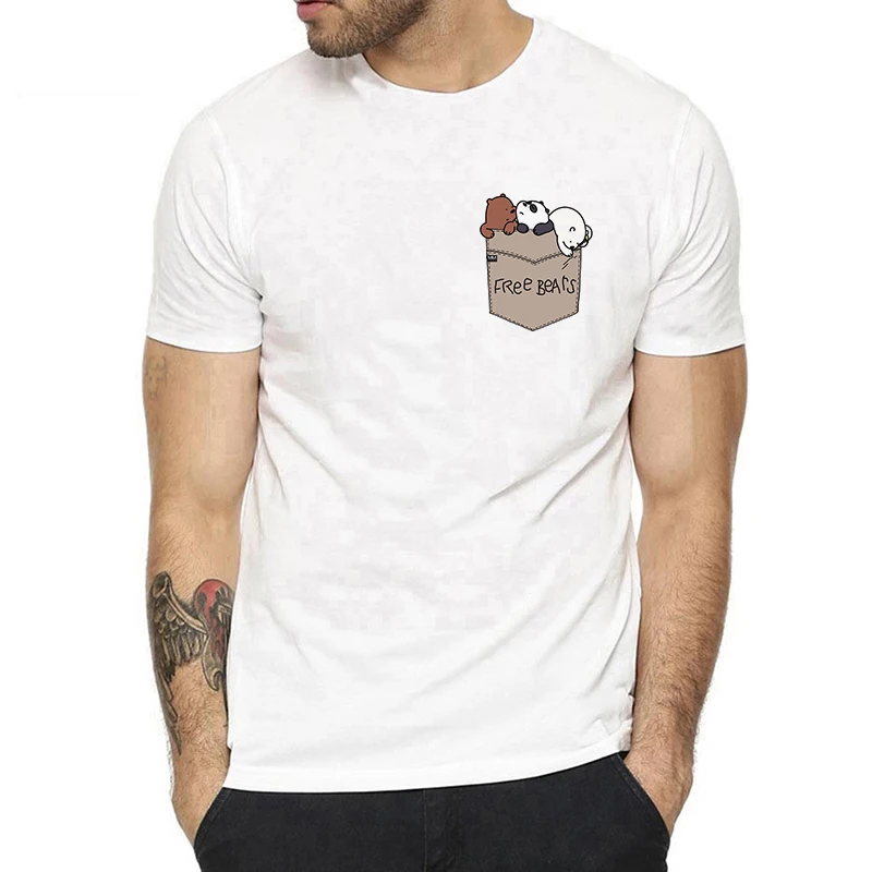 Pocket We Bare Bears Cards T Shirt Man Cotton Short Sleeve Fashion Summer Harajuku Streetwear Cute Funny Men T-shirt
Pocket We Bare Bears Cards T Shirt Man Cotton Short Sleeve Fashion Summer Harajuku Streetwear Cute Funny Men T-shirt