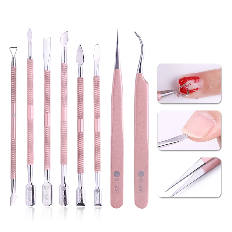 UR SUGAR Rose Gold Stainless Head Gel Remover Cuticle Pusher Dual-ended Curved Tweezer Stainless Steel Manicure Nail Art Tool
UR SUGAR Rose Gold Stainless Head Gel Remover Cuticle Pusher Dual-ended Curved Tweezer Stainless Steel Manicure Nail Art Tool