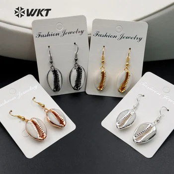 WT-E335 Wholesale Custom Hot Sales Natural White Cowrie Shell Earring With Sliver Plated For Fashion Jewelry Making
WT-E335 Wholesale Custom Hot Sales Natural White Cowrie Shell Earring With Sliver Plated For Fashion Jewelry Making