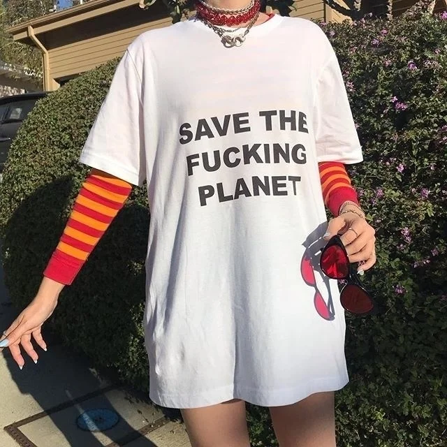 Starqueen-JBH Save The F**king Planet Letter Printed T Shirt Man Women Short Sleeve Cotton O-Neck Tee Tops
Starqueen-JBH Save The F**king Planet Letter Printed T Shirt Man Women Short Sleeve Cotton O-Neck Tee Tops