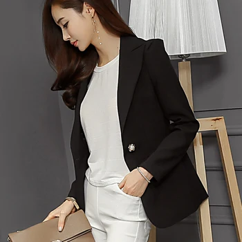 Spring and summer 2018 new small suit fashion temperament long sleeve solid color women's coat
Spring and summer 2018 new small suit fashion temperament long sleeve solid color women's coat