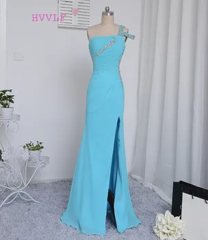 HVVLF Sky Blue 2019 Prom Dresses Mermaid Open Back Beaded Crstals Sexy Slit Long Prom Gown Evening Dresses Evening Gown
HVVLF Sky Blue 2019 Prom Dresses Mermaid Open Back Beaded Crstals Sexy Slit Long Prom Gown Evening Dresses Evening Gown