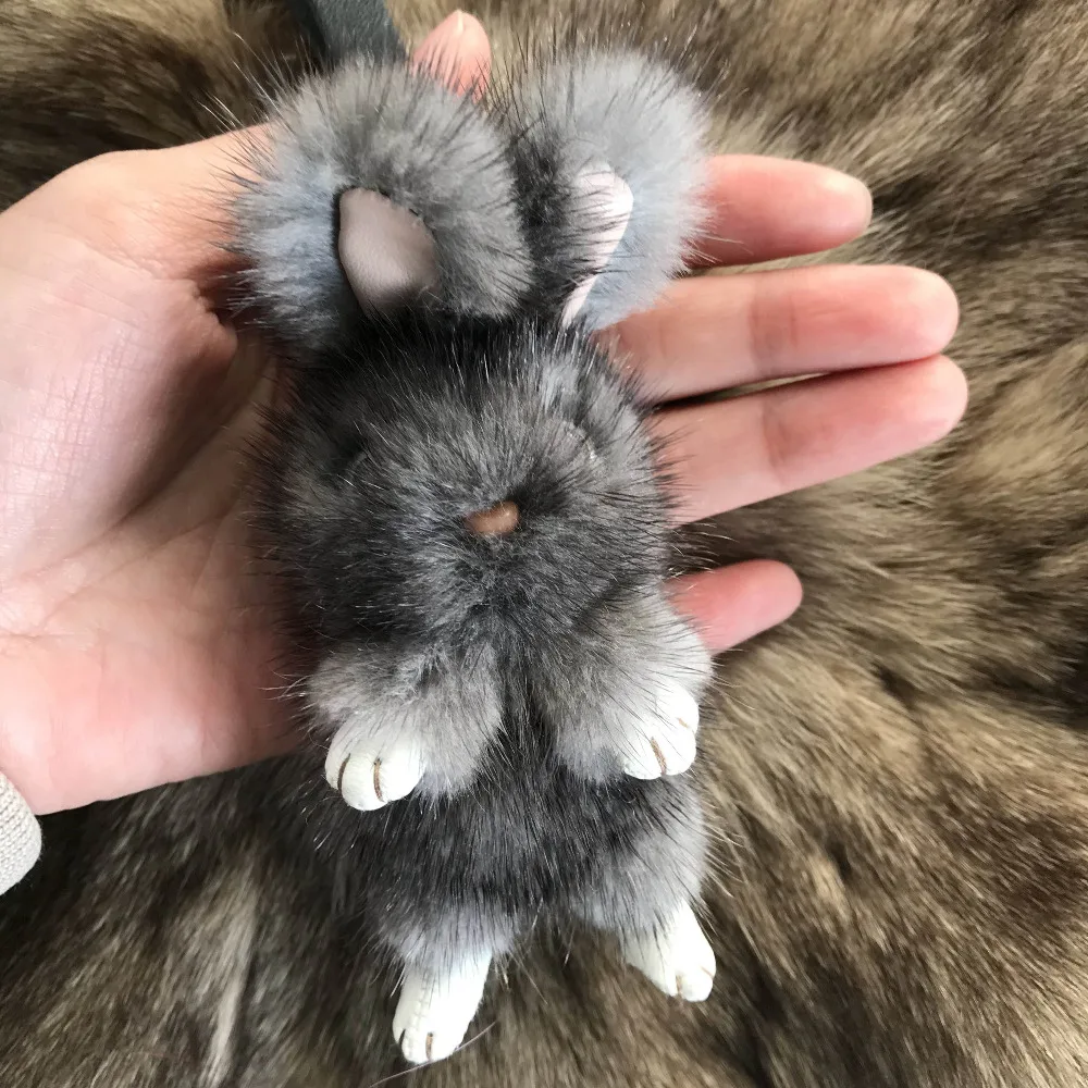 Magicfur - 12cm Gray New Real Mink Fur Rabbit Cute Bunny Doll Keyring Handbag Purse Car Key ring Phone Keychain Pendant
Magicfur - 12cm Gray New Real Mink Fur Rabbit Cute Bunny Doll Keyring Handbag Purse Car Key ring Phone Keychain Pendant