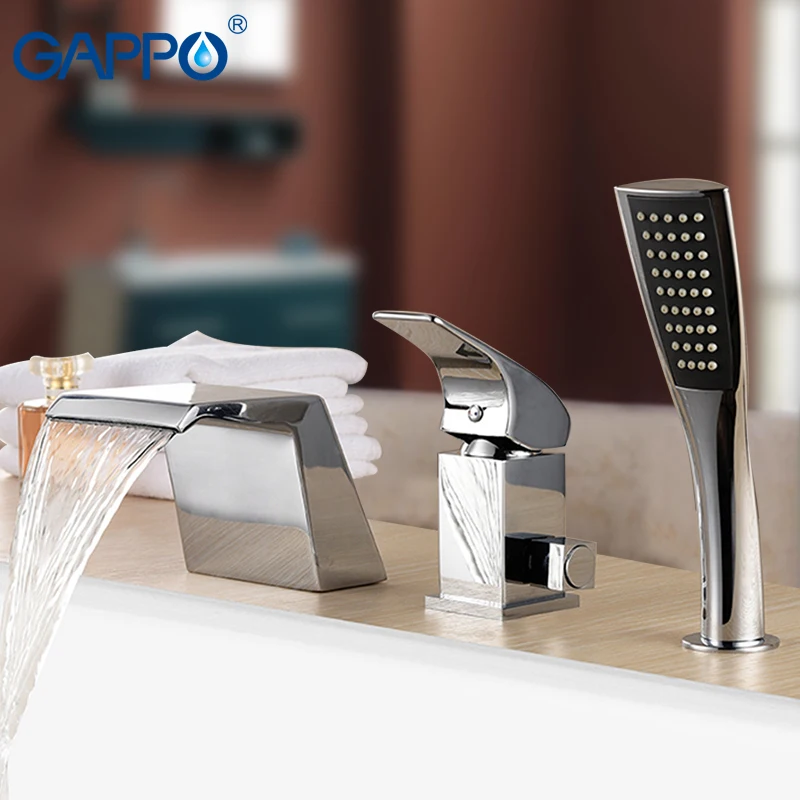 

GAPPO Bathtub faucet waterfall bathroom mixer faucet deck mounted shower tap bath taps rainfall shower sets stainless spouts