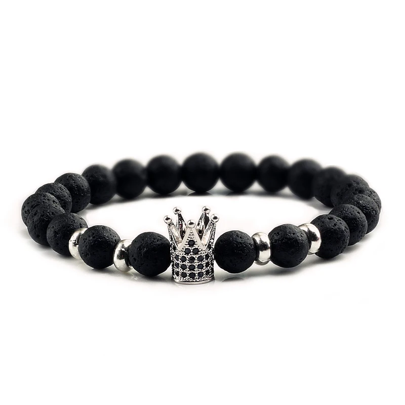3 Color New Fashion Pave CZ Crown Charms Bracelet Men Natural Black Lava Volcanic Stone Buddha Beads Bracelets for Women Jewelry
3 Color New Fashion Pave CZ Crown Charms Bracelet Men Natural Black Lava Volcanic Stone Buddha Beads Bracelets for Women Jewelry