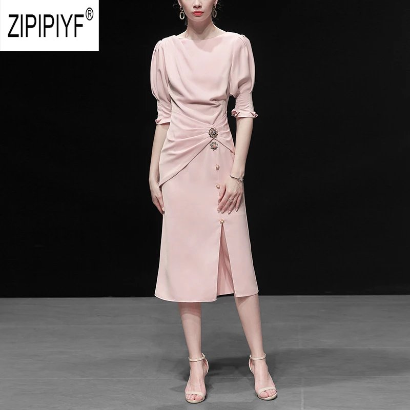 Elegant Fashion Women Dresses O Neck Bow Design Slit A-Line Pencil Bodycon Pink Dresses High Waist Party Street Dresses Z1467
Elegant Fashion Women Dresses O Neck Bow Design Slit A-Line Pencil Bodycon Pink Dresses High Waist Party Street Dresses Z1467