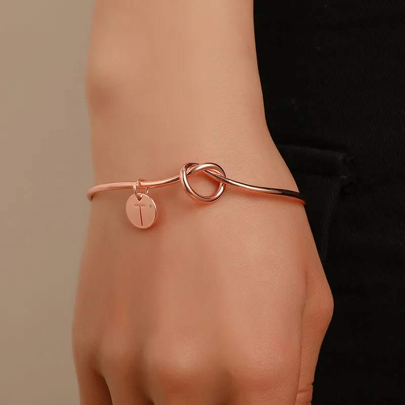 Simple Alphabet Letter A B C D E etc Knot Silver Opening Adjustable Bangles for Women
Simple Alphabet Letter A B C D E etc Knot Silver Opening Adjustable Bangles for Women