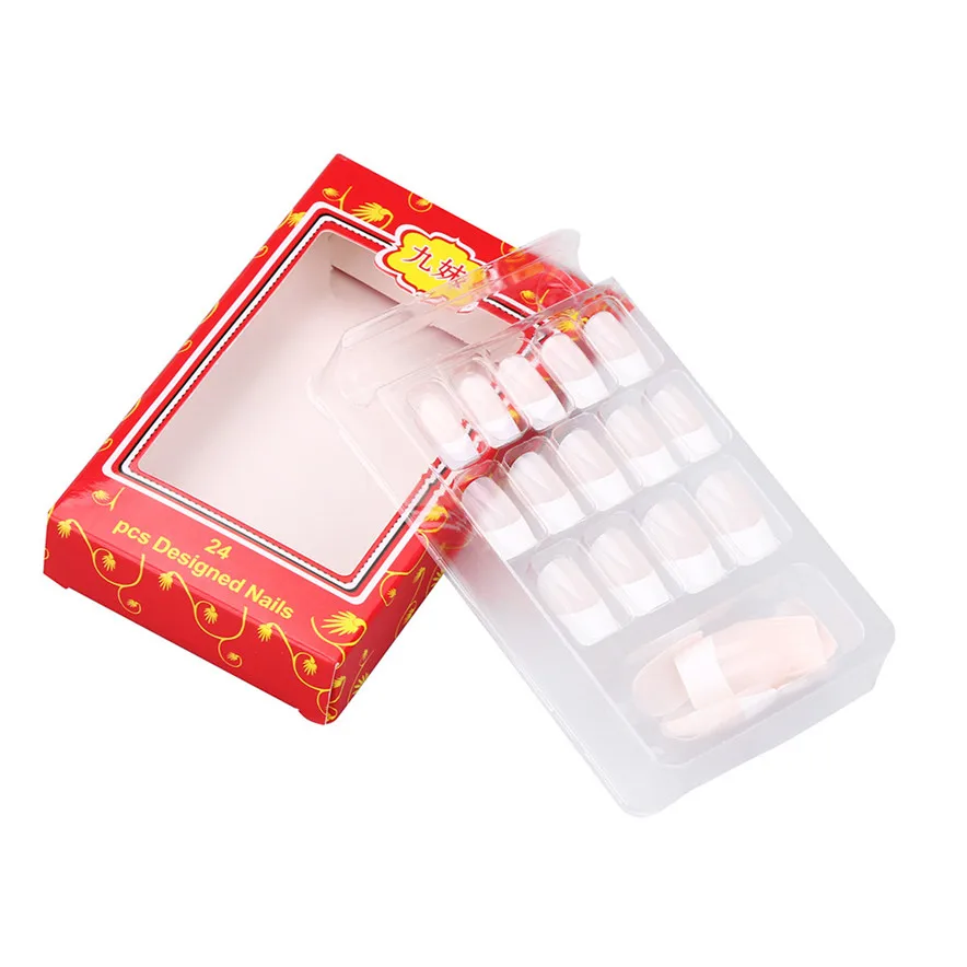 OutTop beauty women 24pc Full Nail French Tips Natural Finger False Fake Art Cover Manicure best seller#30 | Красота и здоровье