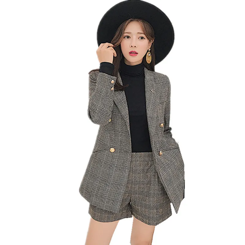SMTHMA 2019 New Fashion Women Clothing Set 2 Pieces Sets Retro plaid small suit jacket + Women Shorts Set
SMTHMA 2019 New Fashion Women Clothing Set 2 Pieces Sets Retro plaid small suit jacket + Women Shorts Set