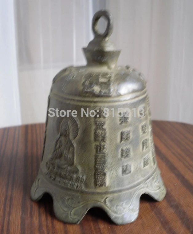 bi00889 Buddhist bronze antique bell with guanyin buddha statue and Chinese characters
bi00889 Buddhist bronze antique bell with guanyin buddha statue and Chinese characters