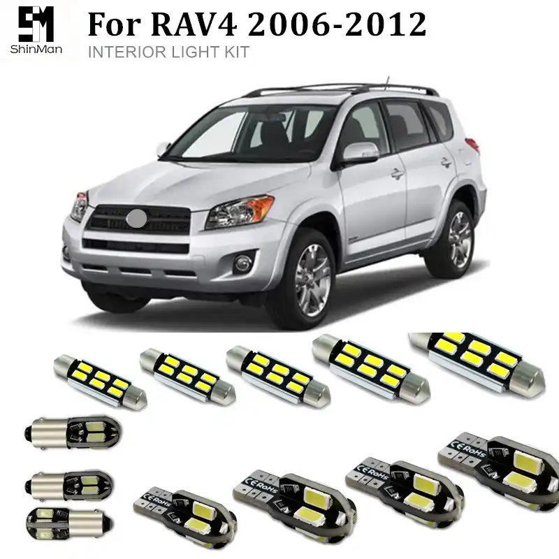 Shinman 8x Error Free Led Interior Light Kit Package For Toyota Rav4 2006 2015 Car Accessories