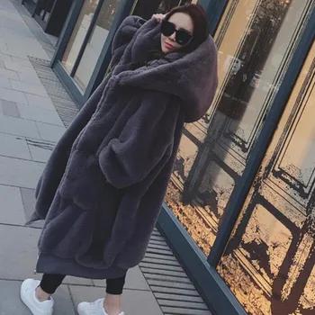 Women's Faux Fur Coat Long Winter Warm Grey Black Fake Rabbit Fur Girls Ladies 2019 New Casual Hooded Jacket Overcoat Big Size
Women's Faux Fur Coat Long Winter Warm Grey Black Fake Rabbit Fur Girls Ladies 2019 New Casual Hooded Jacket Overcoat Big Size