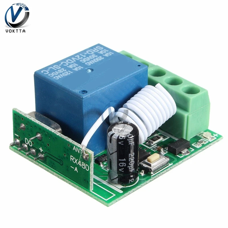 DC 12V 433MHz Wireless Relay Module 1 Channel RF Remote Control Switch Receiver Controller Board Timer Delay Relay Thermal
DC 12V 433MHz Wireless Relay Module 1 Channel RF Remote Control Switch Receiver Controller Board Timer Delay Relay Thermal