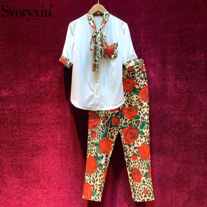 Svoryxiu 2019 Runway Summer Autumn Rose Leopard Printed Two Piece Set Vintage Elegant Party Pants Suits Female
Svoryxiu 2019 Runway Summer Autumn Rose Leopard Printed Two Piece Set Vintage Elegant Party Pants Suits Female
