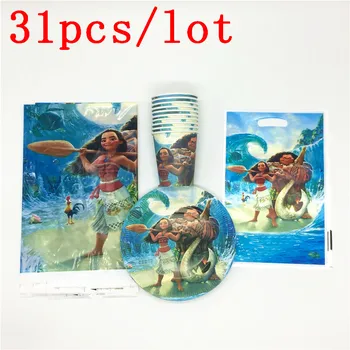 31Pcs/Lot Moana Theme Disposable Tablecloth Gift Bag Loot Bag Kid Birthday Baby Shower Paper Cup Plate Decoration Supply
31Pcs/Lot Moana Theme Disposable Tablecloth Gift Bag Loot Bag Kid Birthday Baby Shower Paper Cup Plate Decoration Supply