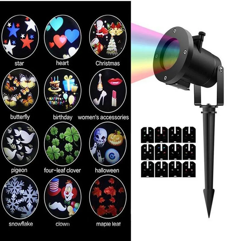 Christmas Laser Projector Light RF Remote Control 12 Pattern Films Projector Stage Lights DIY Spotlight Holiday Decoration Lamp
Christmas Laser Projector Light RF Remote Control 12 Pattern Films Projector Stage Lights DIY Spotlight Holiday Decoration Lamp