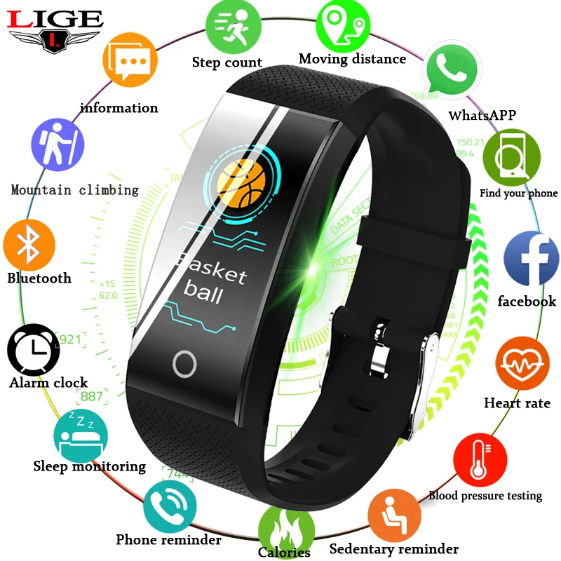 LIGE Men Smart Bracelet IP68 Waterproof Watch Bluetooth Connection Android ios Pedometer Wristband Women Sport Fitness Tracker
LIGE Men Smart Bracelet IP68 Waterproof Watch Bluetooth Connection Android ios Pedometer Wristband Women Sport Fitness Tracker
