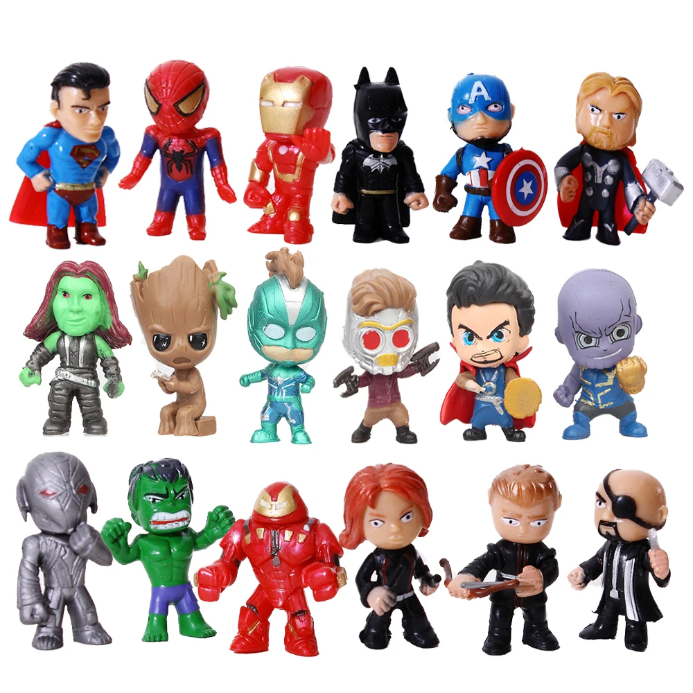 

Marvel The Avengers Toy Mini Action Figures Toys Kids Toys Spider Man Batman Iron Man Hulk Superman Captain Marvel Thanos