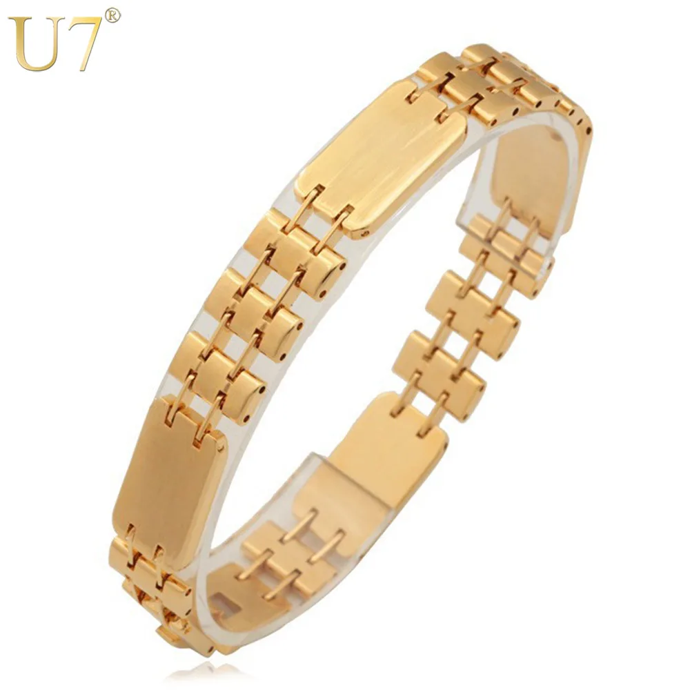 U7 Wide Bracelets Men Jewelry Gift New Trendy High Quality Gold Color 11 MM Exquisite Link Chain Bracelets Bangles H443
U7 Wide Bracelets Men Jewelry Gift New Trendy High Quality Gold Color 11 MM Exquisite Link Chain Bracelets Bangles H443