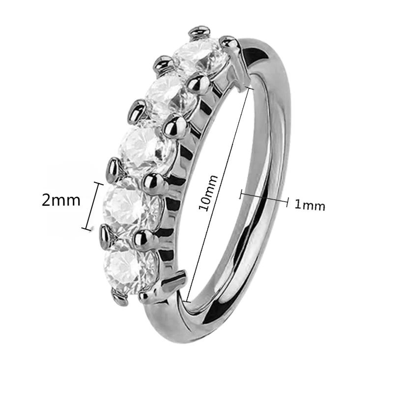 Tabique clicker anillo con clavos y cristales negro