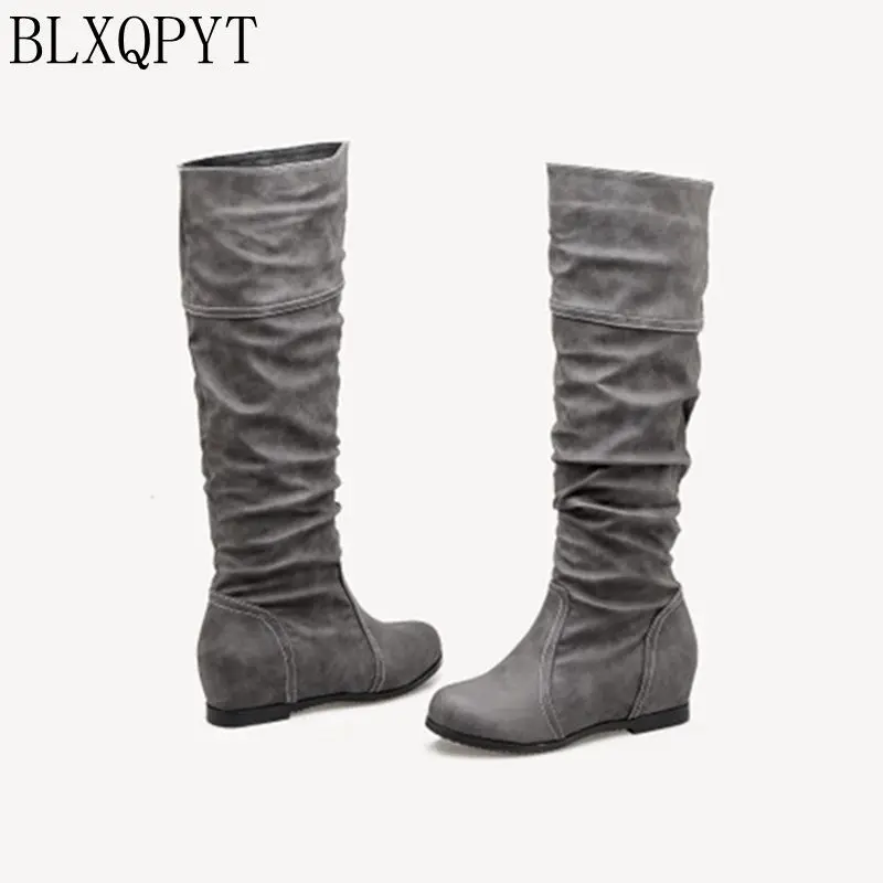 

BLXQPYT Plus Botas Mujer Plus Big&Small Size 28-52 shoes Woman Boots Winter Spring Autumn Increasing Comfortable Casual Y-25
