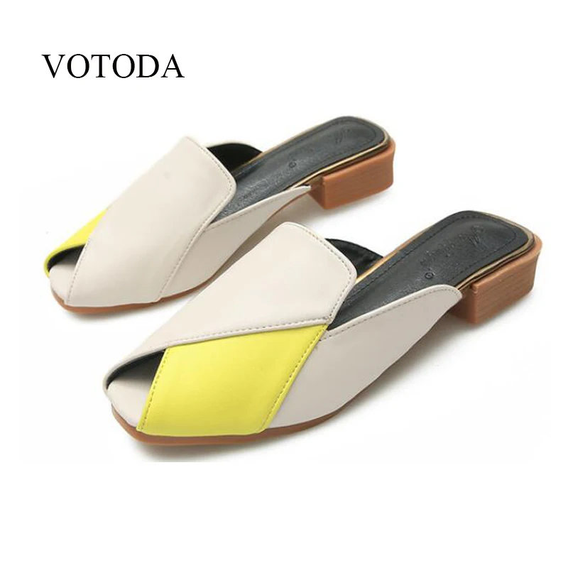VOTODA Women's Peep Toe Genuine Leather Mule Slippers Ladies Mixed Colors Square Heeled Shoes Designer Fashion Party Sandals
VOTODA Women's Peep Toe Genuine Leather Mule Slippers Ladies Mixed Colors Square Heeled Shoes Designer Fashion Party Sandals