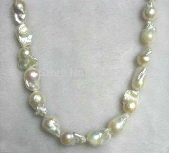 Очень хорошее натуральное 18 &quotогромное AAA белое 14-20 мм жемчужное ожерелье в стиле