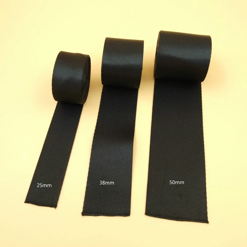 

New 25MM 38MM 50MM Black Strength Nylon Band Strap webbing Belt 5 Yard For DIY Handbag Shoulder Mssenger Bag Buckles Accessories