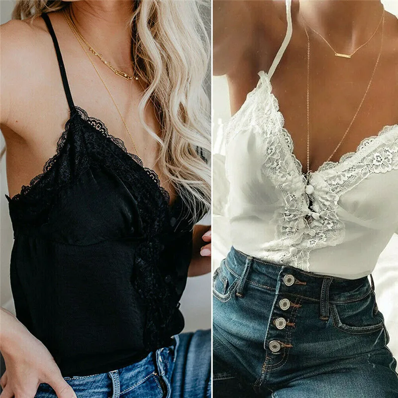 HIRIGIN Women Sexy Silk Tank Tops Strappy V Neck Lace Tops Tee Beach Party Wear Camis
HIRIGIN Women Sexy Silk Tank Tops Strappy V Neck Lace Tops Tee Beach Party Wear Camis