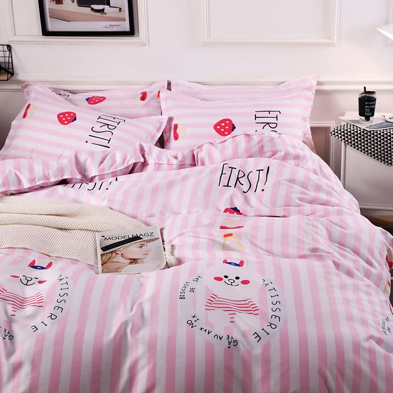 Pink Stripe Pattern Winter Bedding Sets Full King Queen King Size 4Pcs Bed Sheet Duvet Cover Set Pillowcase Without Comforter
Pink Stripe Pattern Winter Bedding Sets Full King Queen King Size 4Pcs Bed Sheet Duvet Cover Set Pillowcase Without Comforter