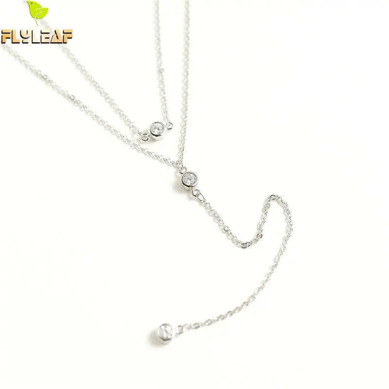 Flyleaf Double Layer Cubic Zirconia Necklaces & Pendants Real 925 Sterling Silver Necklace For Women Fashion Chain Fine Jewelry
Flyleaf Double Layer Cubic Zirconia Necklaces & Pendants Real 925 Sterling Silver Necklace For Women Fashion Chain Fine Jewelry