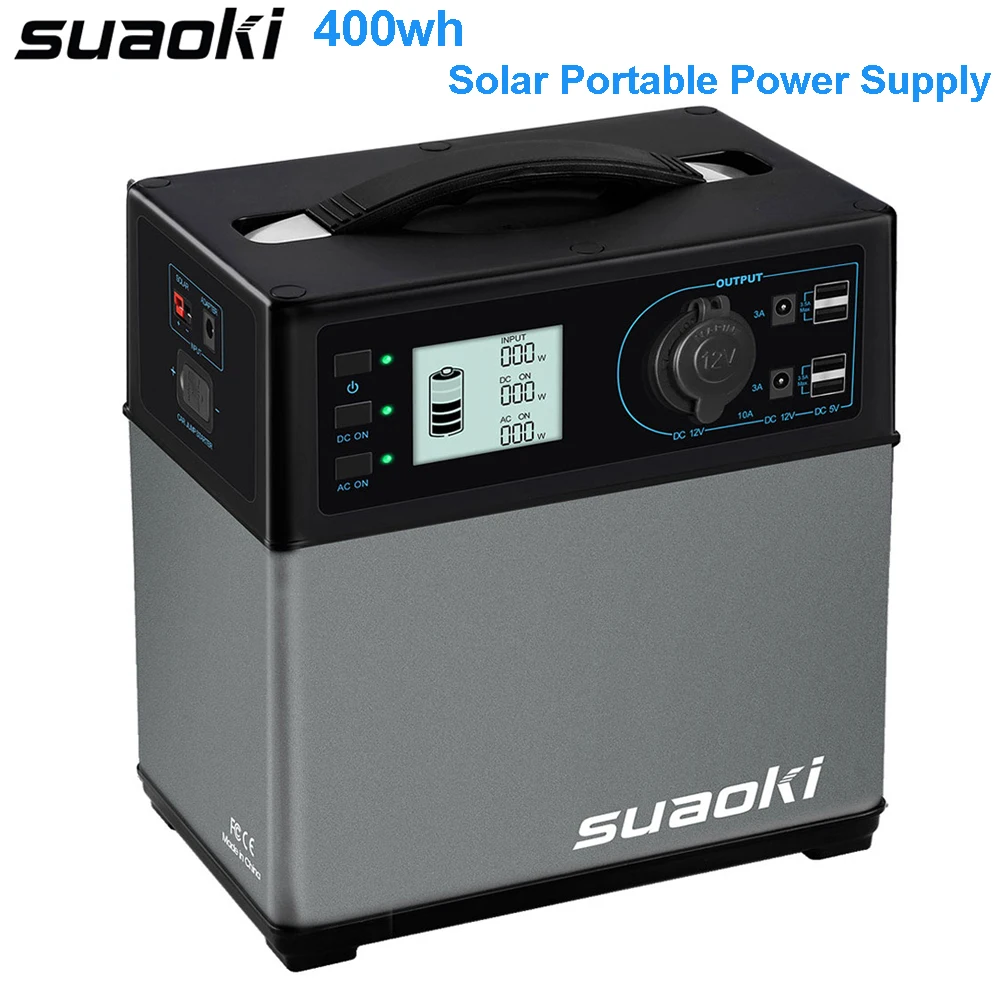 Suaoki 400Wh Portable Solar Power Station Generator Supply With AC DC USB Quick Charge for Emergency Electronic Jump Starter Car
Suaoki 400Wh Portable Solar Power Station Generator Supply With AC DC USB Quick Charge for Emergency Electronic Jump Starter Car