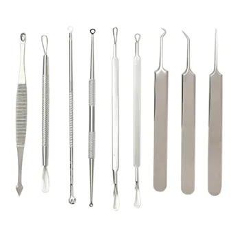 9 Pcs Blackhead Removal Pimple Needle Acne Remover Black Head Extractor Tools With Black PU Leather Bag New
9 Pcs Blackhead Removal Pimple Needle Acne Remover Black Head Extractor Tools With Black PU Leather Bag New