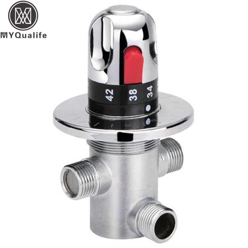 Free shipping Brass Thermostatic Mixing Valve G1/2" Anti- Scalding Adjust the Mixing Water Temperature Thermostat Valve