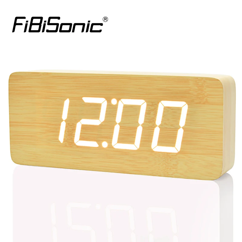 FiBiSonic Factory Wood Alarm Clocks,Thermometer Wood LED Table Clocks with Sounds Control ,Big Numbers Digital Clock
FiBiSonic Factory Wood Alarm Clocks,Thermometer Wood LED Table Clocks with Sounds Control ,Big Numbers Digital Clock