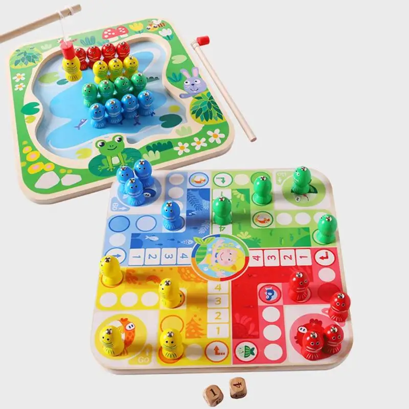 Wooden 2 in 1 Magnetic Fishing Flying Chess Board Game Early Education Toys Baby Fishing Toys Play Chess Toys Family Game Props
Wooden 2 in 1 Magnetic Fishing Flying Chess Board Game Early Education Toys Baby Fishing Toys Play Chess Toys Family Game Props