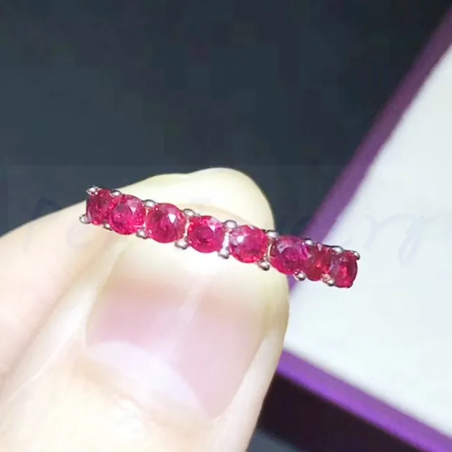 

Original ruby ring Free shipping Natural real ruby 925 sterling silver Fine handworked jewelry 0.06ct*9pcs gemstone #X18051504