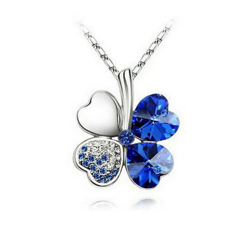 Women Neckchain Gift Happiness Lucky 4 Leaf Clover simulated Crystal Pendant Clavicle Chain Necklace
Women Neckchain Gift Happiness Lucky 4 Leaf Clover simulated Crystal Pendant Clavicle Chain Necklace