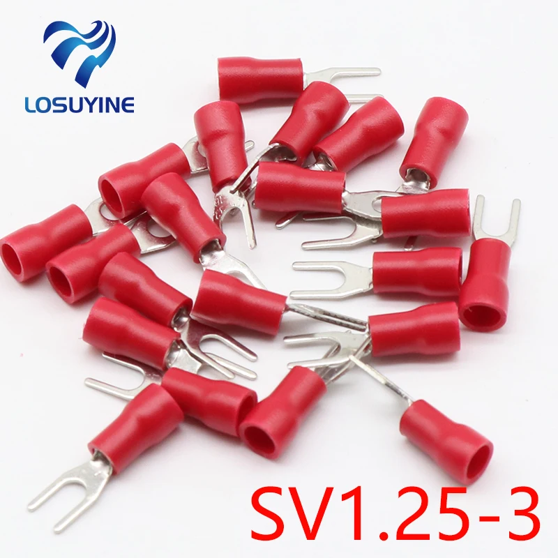 SV1.25-3 Red Furcate Terminal Cable Wire Connector Insulated Wiring Terminals electrical Lug crimp terminal 100PCS SV1-3 SV
SV1.25-3 Red Furcate Terminal Cable Wire Connector Insulated Wiring Terminals electrical Lug crimp terminal 100PCS SV1-3 SV