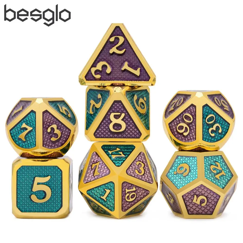 Two-Color Metal Dice with Pouch Set of 7 Dice Set for Dungeons and Dragons RPG MTG Math Teaching Dice Collective
Two-Color Metal Dice with Pouch Set of 7 Dice Set for Dungeons and Dragons RPG MTG Math Teaching Dice Collective