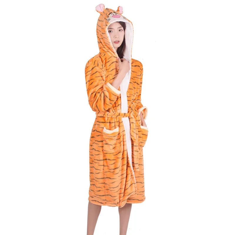 Cute Cartoon Tiger Bathrobe For Women Winter Comfortable Robe Flannel Men Women Soft Sleepwear Ladies Dressing Gowns Couple
Cute Cartoon Tiger Bathrobe For Women Winter Comfortable Robe Flannel Men Women Soft Sleepwear Ladies Dressing Gowns Couple