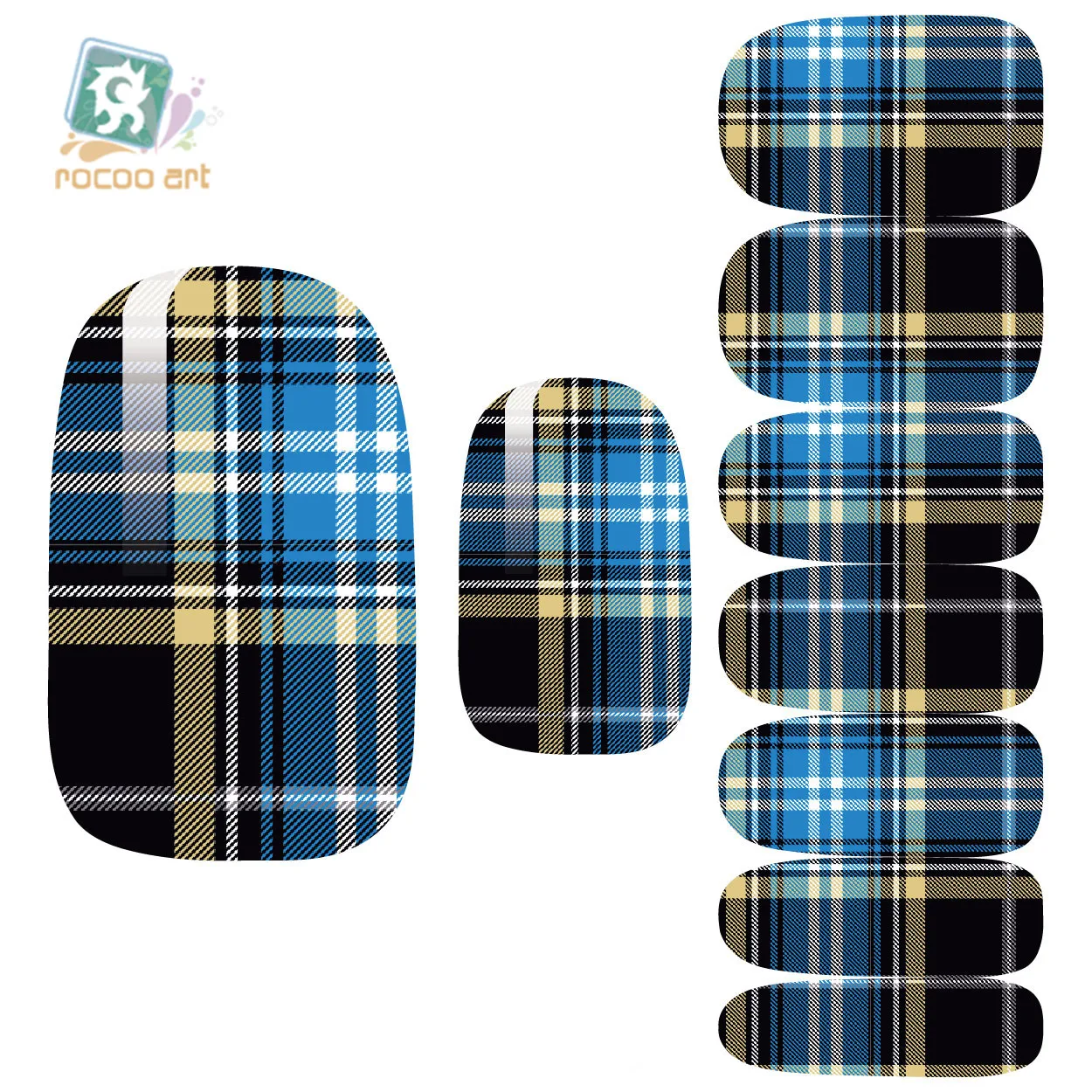 Rocooart KG002A Water Transfer Nail Art Sticker Blue Plaid Manicure Styling Tools Nail Wraps Full Cover Nail Polish Stickers
Rocooart KG002A Water Transfer Nail Art Sticker Blue Plaid Manicure Styling Tools Nail Wraps Full Cover Nail Polish Stickers